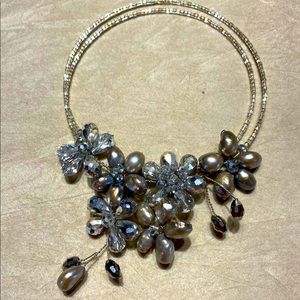 Flower necklace crystal Swarovski